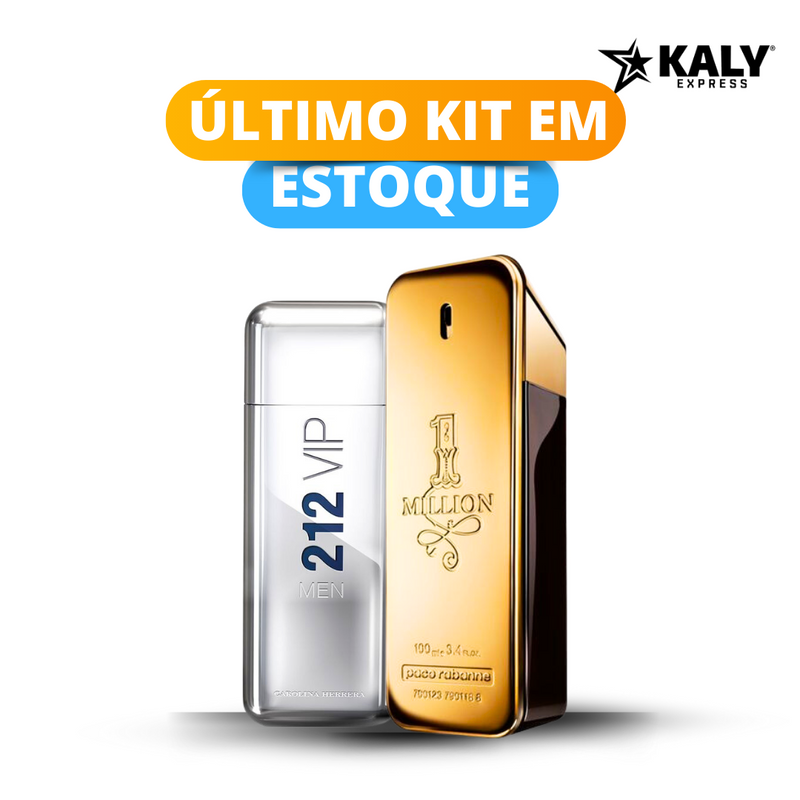 Kit 2 Perfumes Masculinos Importados (100ml cada) One Million  l 212 VIP Men  l ULTIMO KIT EM ESTOQUE