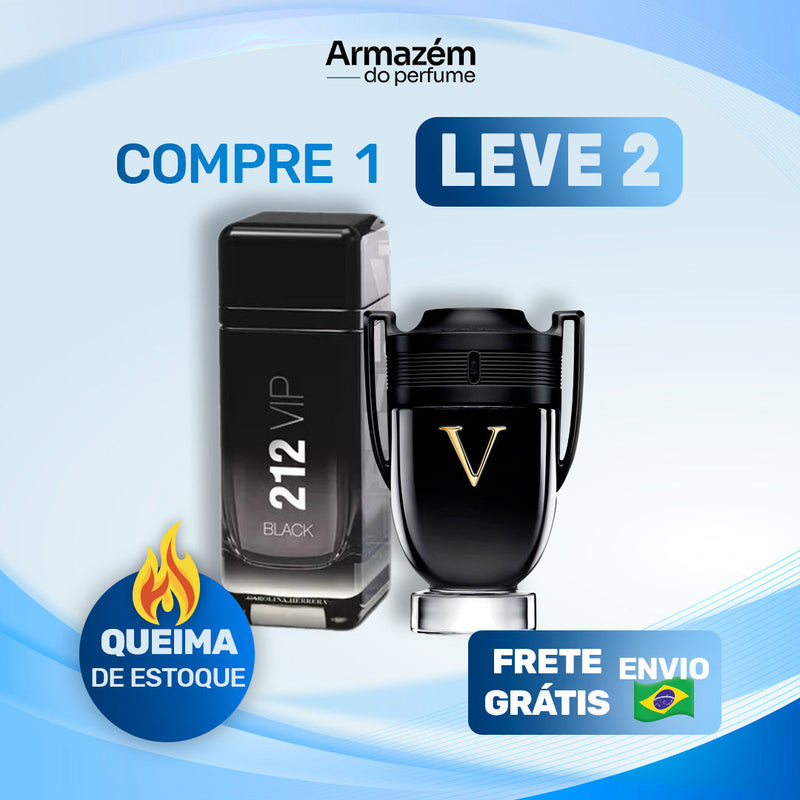 2 Perfumes Masculinos (100ml) - 212 VIP Black | Invictus Victory | (5 Anos Armazém do Perfume)