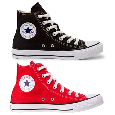 Kit 2 pares All Star Cano Alto (PRETO + VERMELHO)