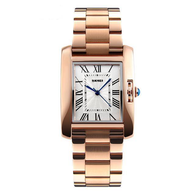 Relógio Feminino La Femme Skmei Quadrado Luxo Pulseira em Couro PU